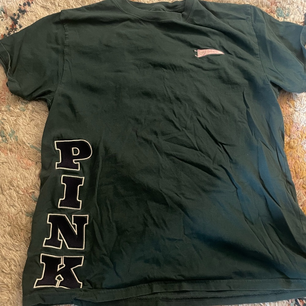 PINK Victoria's Secret Dark Green Tee